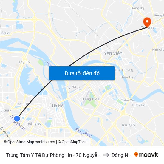 Trung Tâm Y Tế Dự Phòng Hn - 70 Nguyễn Chí Thanh to Đông Ngàn map