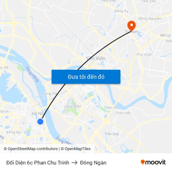 Đối Diện 6c Phan Chu Trinh to Đông Ngàn map