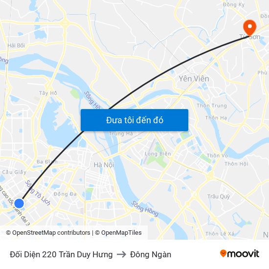 Đối Diện 220 Trần Duy Hưng to Đông Ngàn map