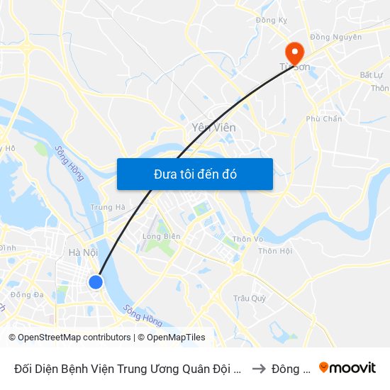 Đối Diện Bệnh Viện Trung Ương Quân Đội 108 - Trần Hưng Đạo to Đông Ngàn map