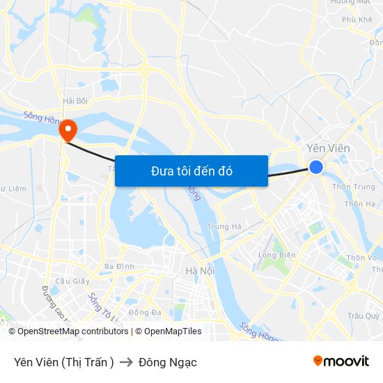 Yên Viên (Thị Trấn ) to Đông Ngạc map