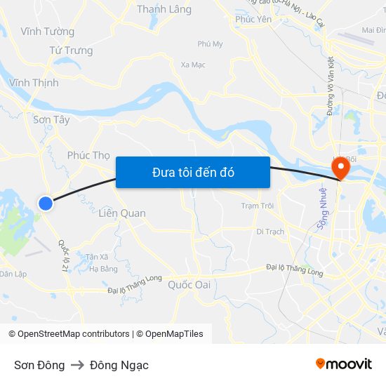 Sơn Đông to Đông Ngạc map