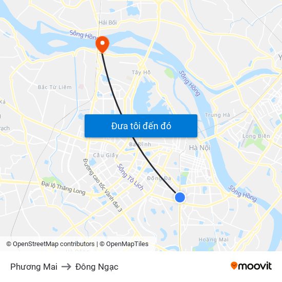 Phương Mai to Đông Ngạc map