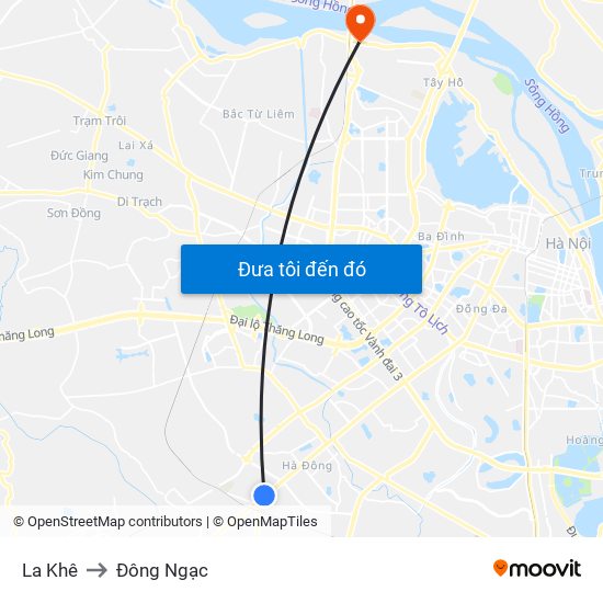La Khê to Đông Ngạc map