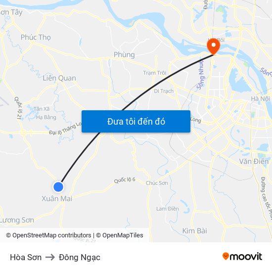 Hòa Sơn to Đông Ngạc map