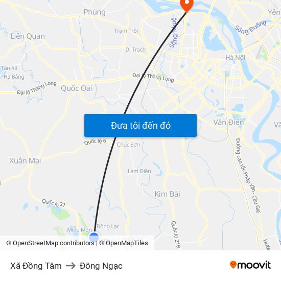 Xã Đồng Tâm to Đông Ngạc map