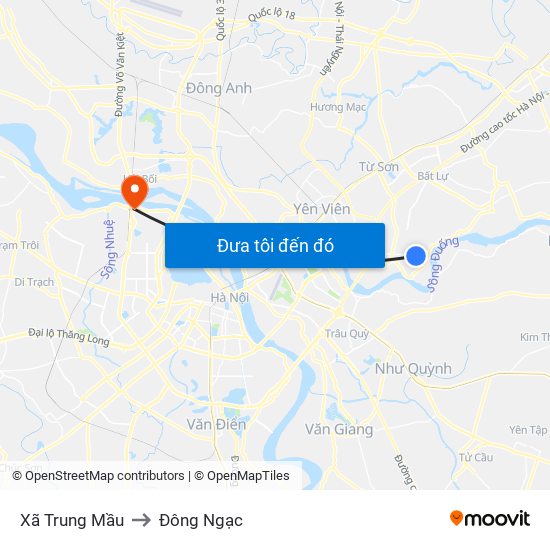 Xã Trung Mầu to Đông Ngạc map