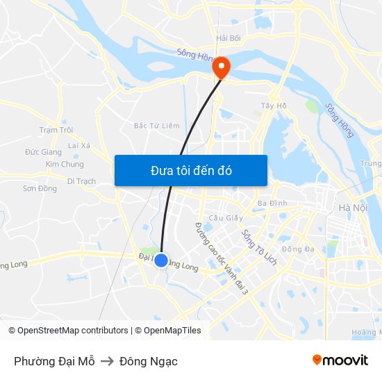 Phường Đại Mỗ to Đông Ngạc map