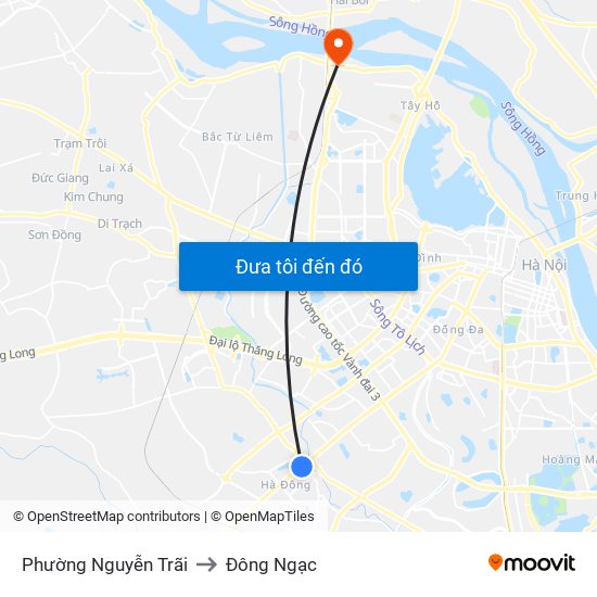 Phường Nguyễn Trãi to Đông Ngạc map