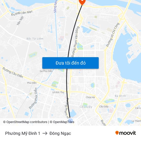 Phường Mỹ Đình 1 to Đông Ngạc map