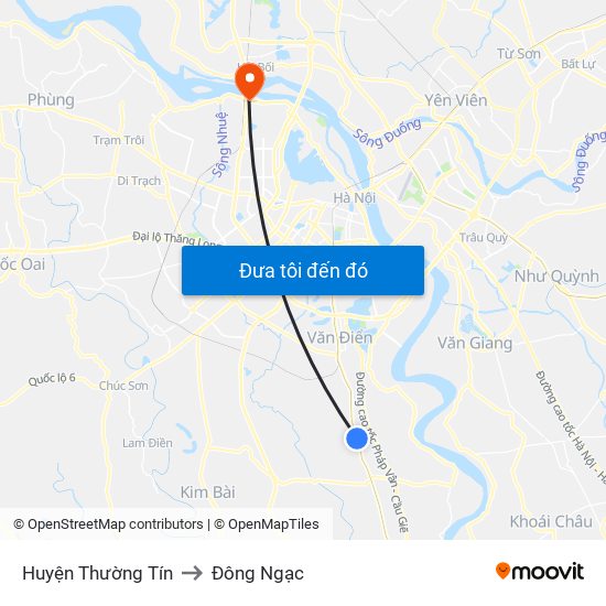 Huyện Thường Tín to Đông Ngạc map