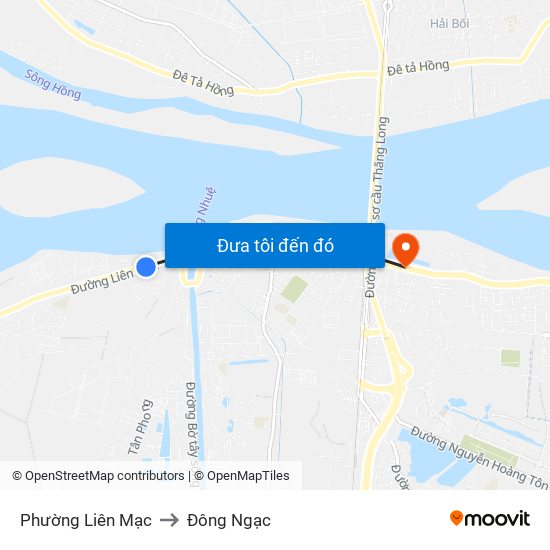 Phường Liên Mạc to Đông Ngạc map