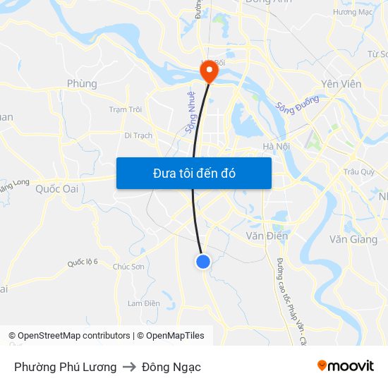 Phường Phú Lương to Đông Ngạc map