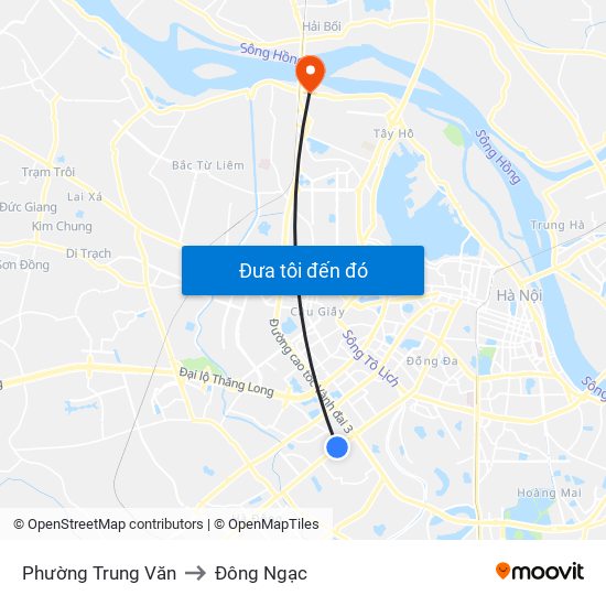 Phường Trung Văn to Đông Ngạc map