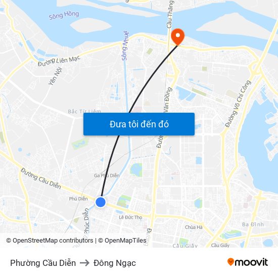 Phường Cầu Diễn to Đông Ngạc map