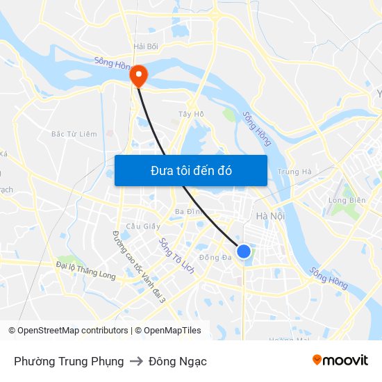 Phường Trung Phụng to Đông Ngạc map