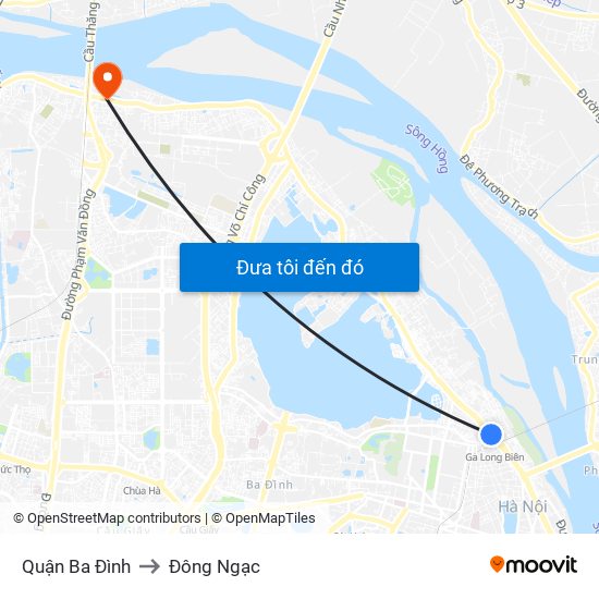 Quận Ba Đình to Đông Ngạc map