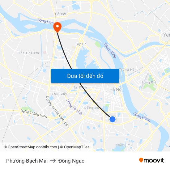 Phường Bạch Mai to Đông Ngạc map