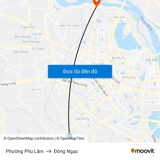 Phường Phú Lãm to Đông Ngạc map