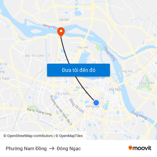 Phường Nam Đồng to Đông Ngạc map