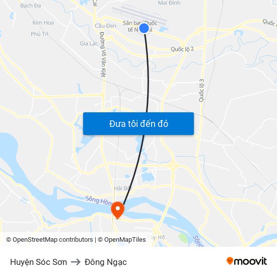 Huyện Sóc Sơn to Đông Ngạc map