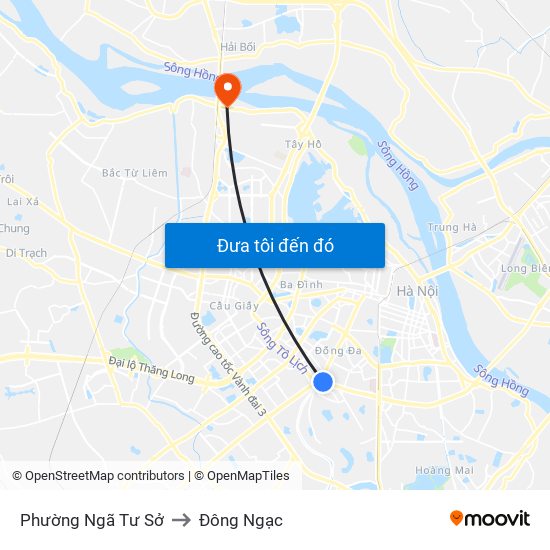 Phường Ngã Tư Sở to Đông Ngạc map