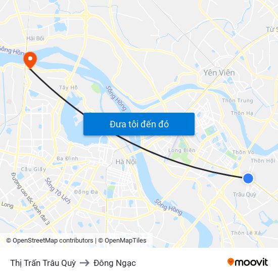 Thị Trấn Trâu Quỳ to Đông Ngạc map