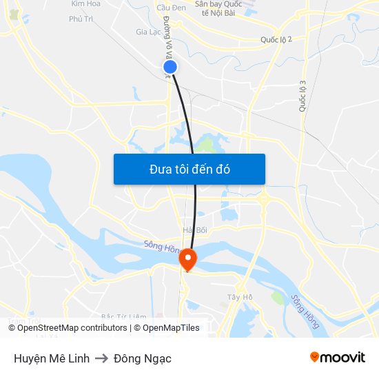 Huyện Mê Linh to Đông Ngạc map