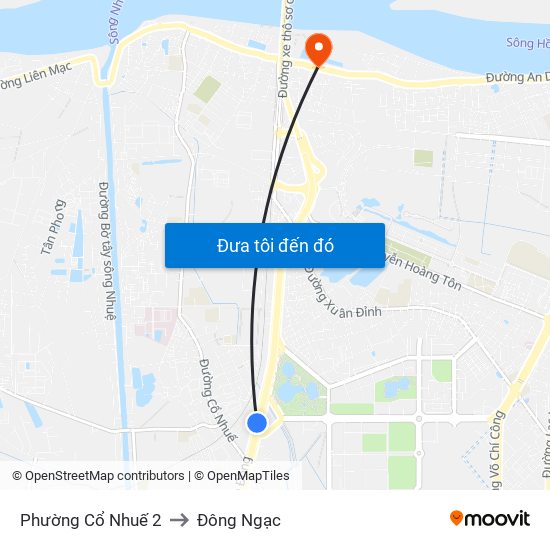 Phường Cổ Nhuế 2 to Đông Ngạc map