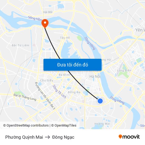 Phường Quỳnh Mai to Đông Ngạc map