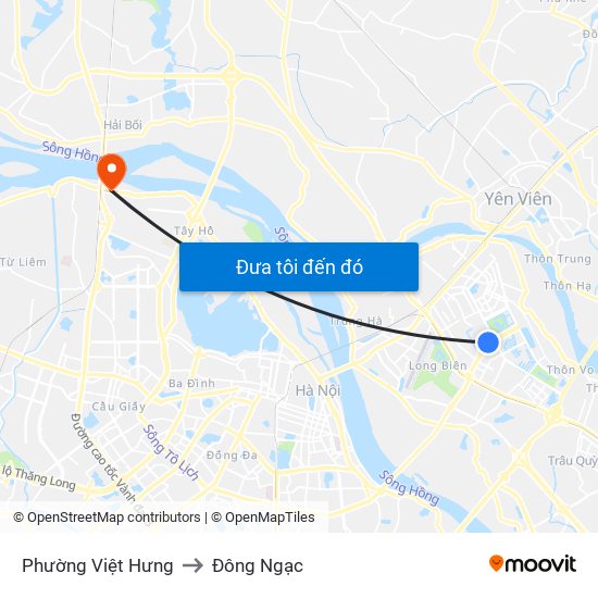 Phường Việt Hưng to Đông Ngạc map