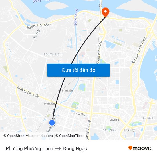 Phường Phương Canh to Đông Ngạc map