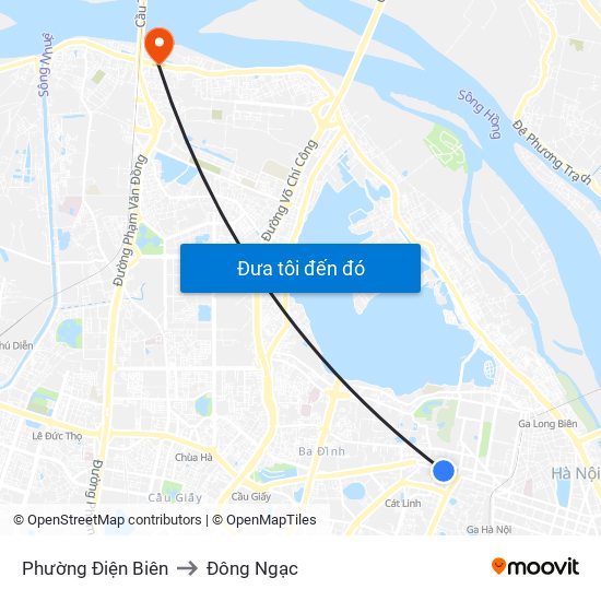 Phường Điện Biên to Đông Ngạc map