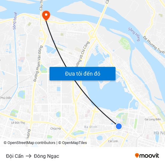 Đội Cấn to Đông Ngạc map