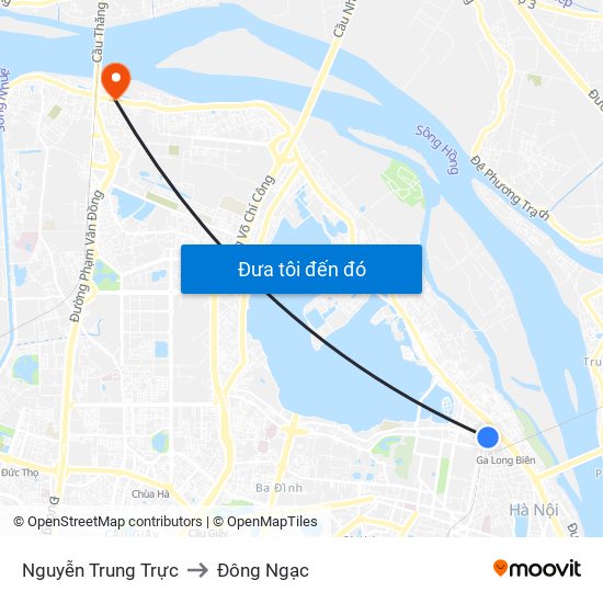 Nguyễn Trung Trực to Đông Ngạc map