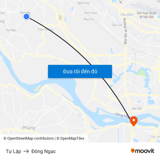 Tự Lập to Đông Ngạc map