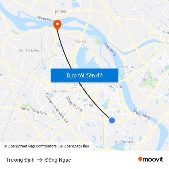 Trương Định to Đông Ngạc map