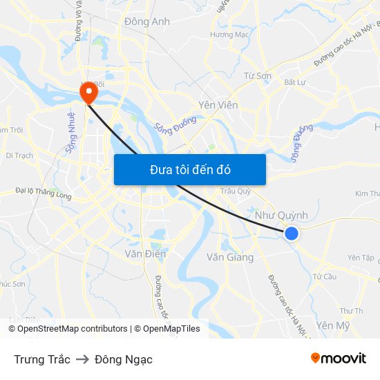 Trưng Trắc to Đông Ngạc map