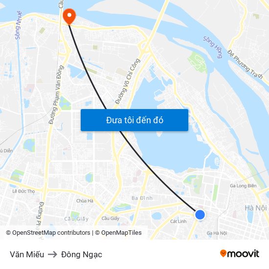 Văn Miếu to Đông Ngạc map