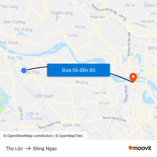 Thọ Lộc to Đông Ngạc map