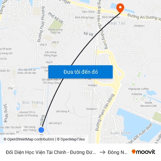 Đối Diện Học Viện Tài Chính - Đường Đức Thắng to Đông Ngạc map