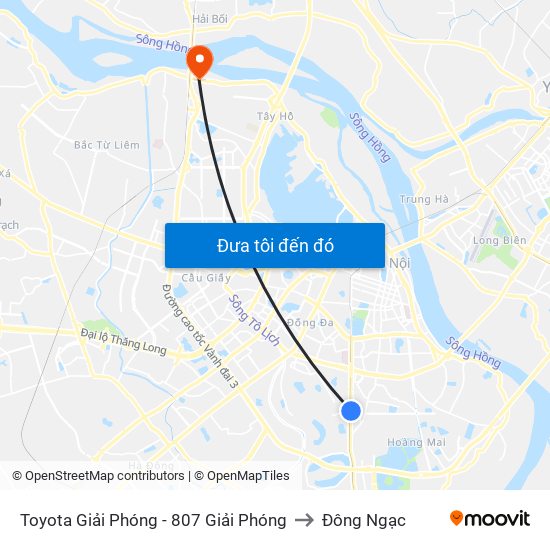 Toyota Giải Phóng - 807 Giải Phóng to Đông Ngạc map