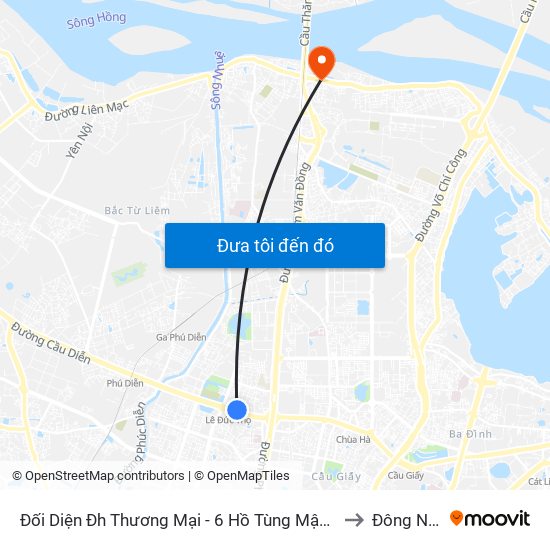 Đối Diện Đh Thương Mại - 6 Hồ Tùng Mậu (Cột Sau) to Đông Ngạc map