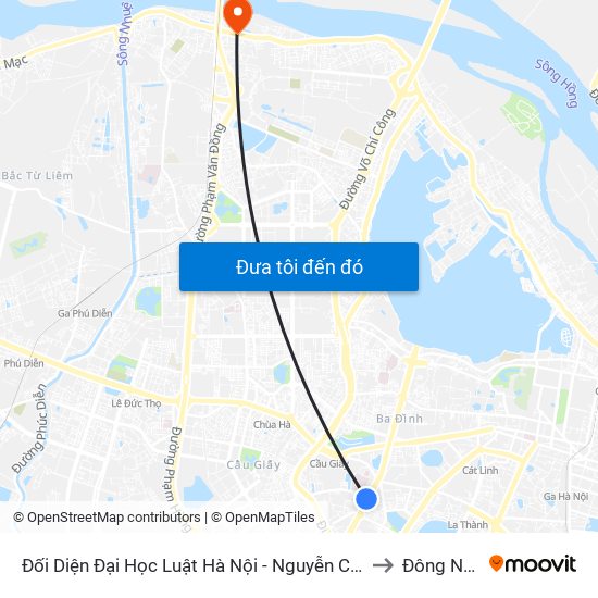 Đối Diện Đại Học Luật Hà Nội - Nguyễn Chí Thanh to Đông Ngạc map