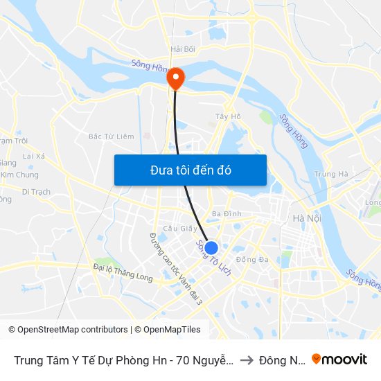 Trung Tâm Y Tế Dự Phòng Hn - 70 Nguyễn Chí Thanh to Đông Ngạc map