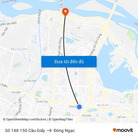 Số 148-150 Cầu Giấy to Đông Ngạc map