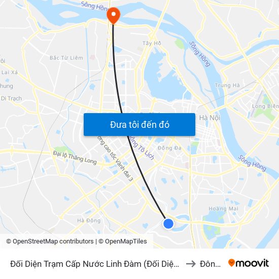 Đối Diện Trạm Cấp Nước Linh Đàm (Đối Diện Chung Cư Hh1c) - Nguyễn Hữu Thọ to Đông Ngạc map