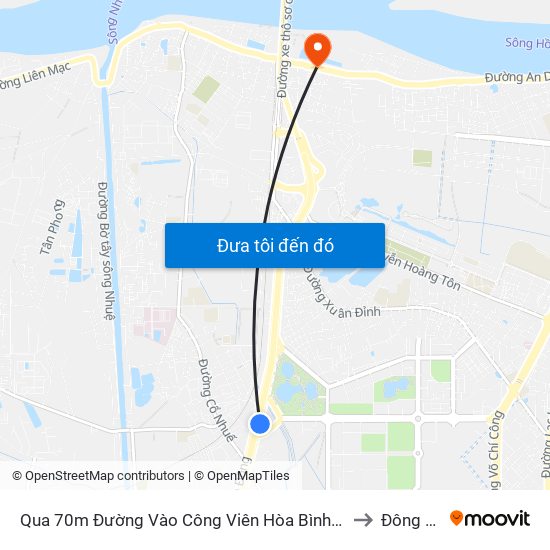 Qua 70m Đường Vào Công Viên Hòa Bình - Phạm Văn Đồng to Đông Ngạc map