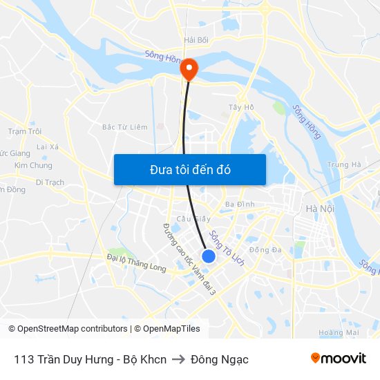 113 Trần Duy Hưng - Bộ Khcn to Đông Ngạc map