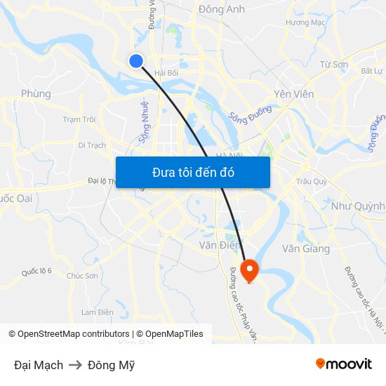 Đại Mạch to Đông Mỹ map